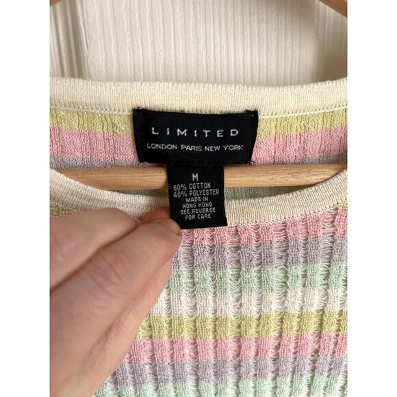 Vintage 90's Boxy Rainbow Short Sleeved Knit Top Size Medium | Vintage Limited - Picture 3 of 5